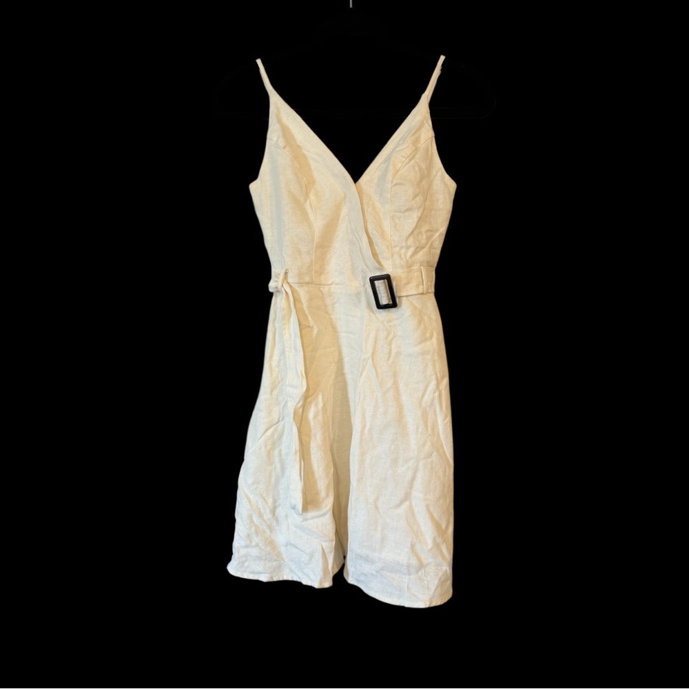 Sequin Hearts White Dress with Buckle Detail